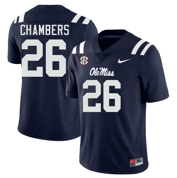 Ole Miss Rebels #26 Tahj Chambers College Football Jerseys Stitched-Navy
